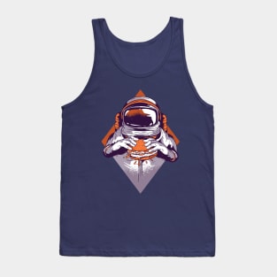 Astronaut Eating a Hamburger in Outer Space Tank Top